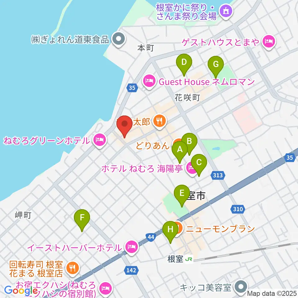 根室ハイワットホール周辺の駐車場・コインパーキング一覧地図
