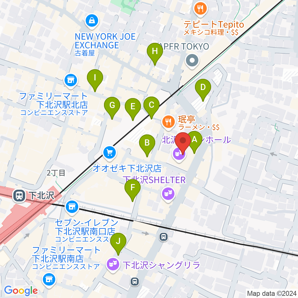 小劇場B1周辺の駐車場・コインパーキング一覧地図