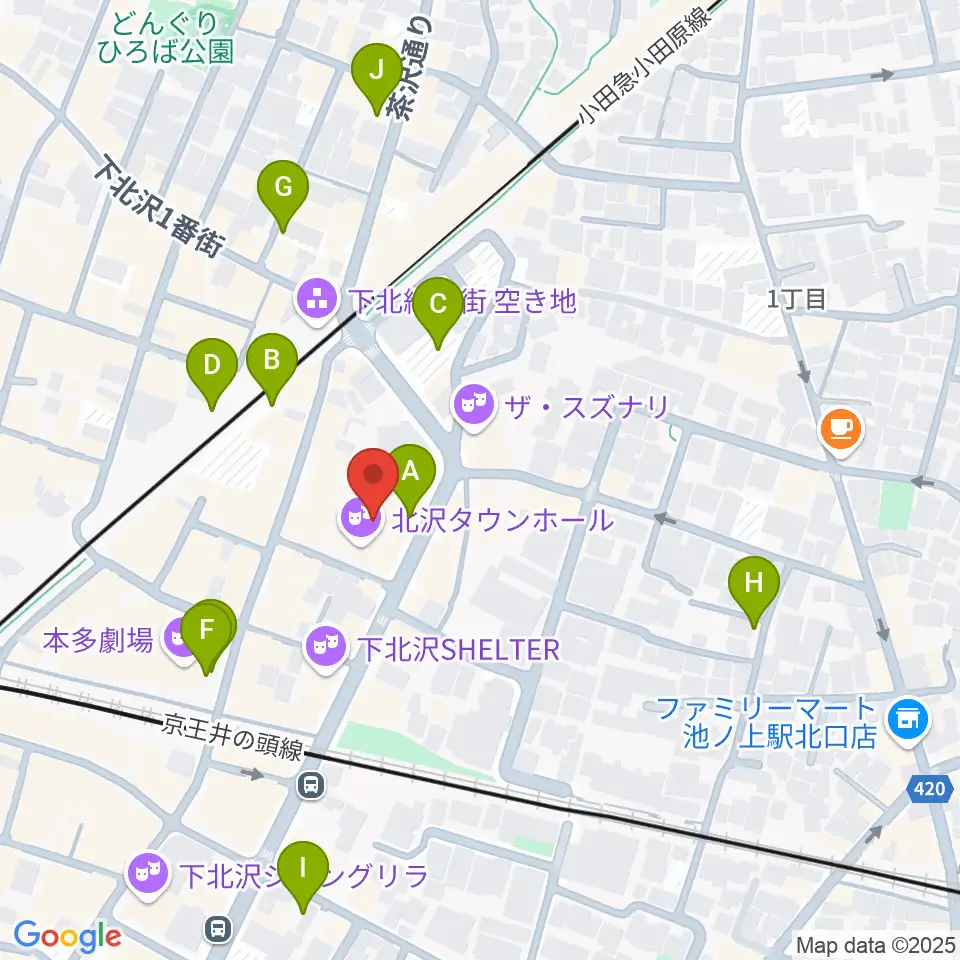 小劇場B1周辺の駐車場・コインパーキング一覧地図