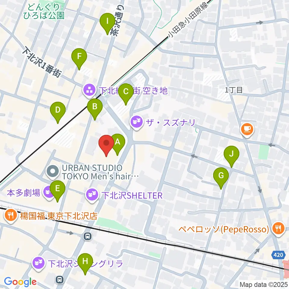 小劇場B1周辺の駐車場・コインパーキング一覧地図