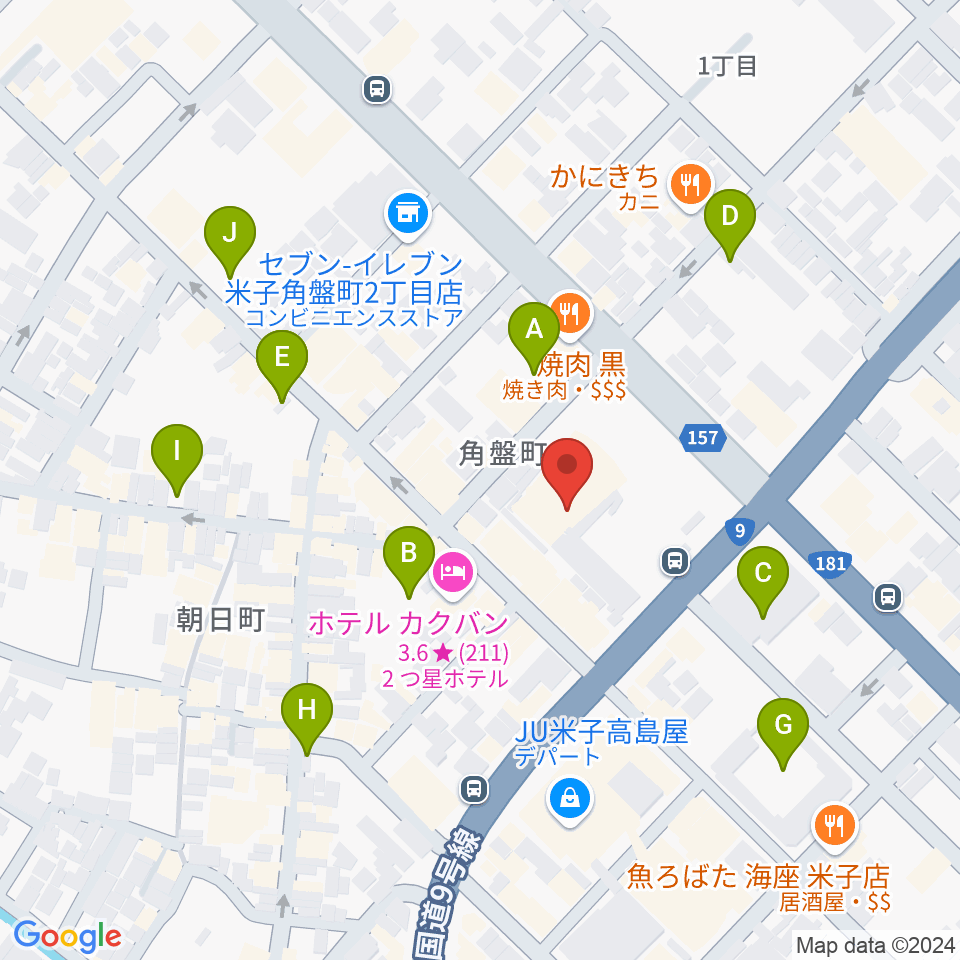 米子市公会堂周辺の駐車場・コインパーキング一覧地図