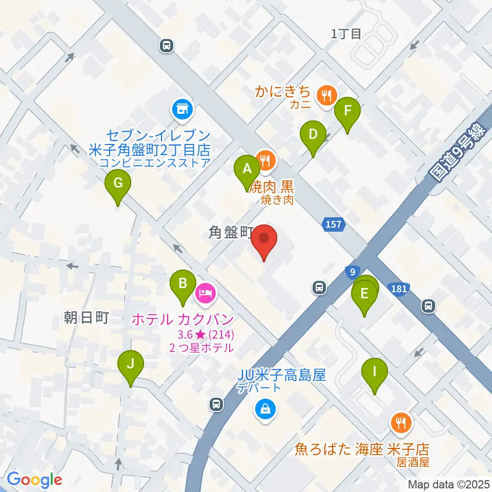 米子市公会堂周辺の駐車場・コインパーキング一覧地図