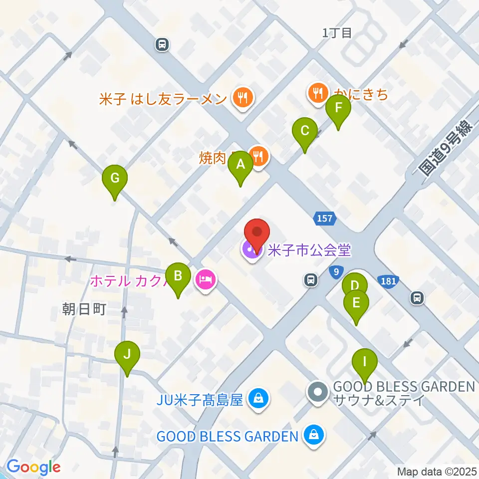 米子市公会堂周辺の駐車場・コインパーキング一覧地図