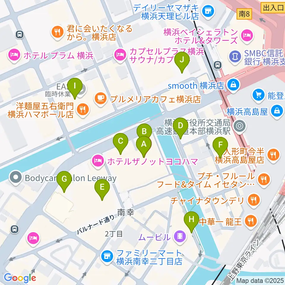 タワーレコード横浜ビブレ店周辺の駐車場・コインパーキング一覧地図