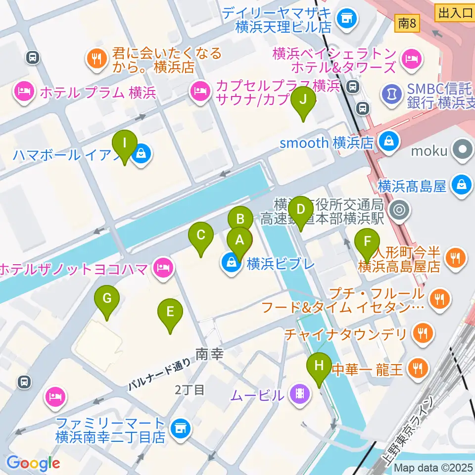 タワーレコード横浜ビブレ店周辺の駐車場・コインパーキング一覧地図