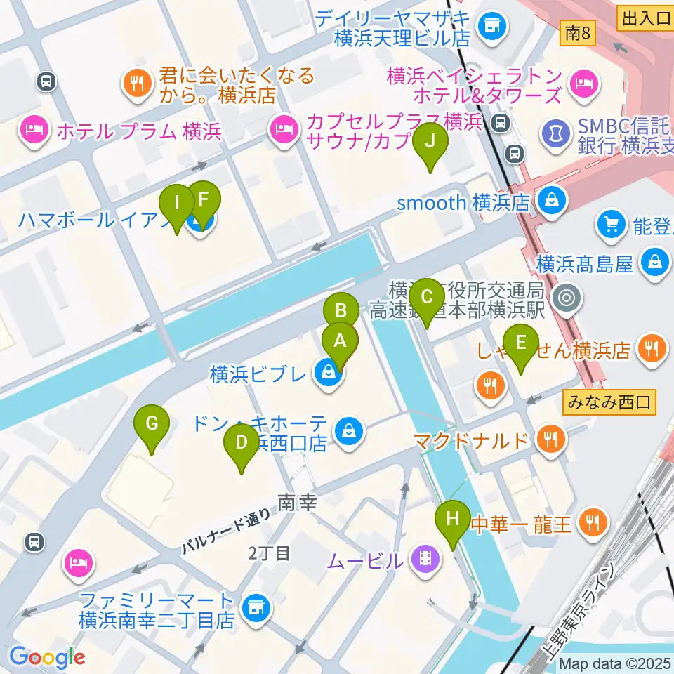 タワーレコード横浜ビブレ店周辺の駐車場・コインパーキング一覧地図