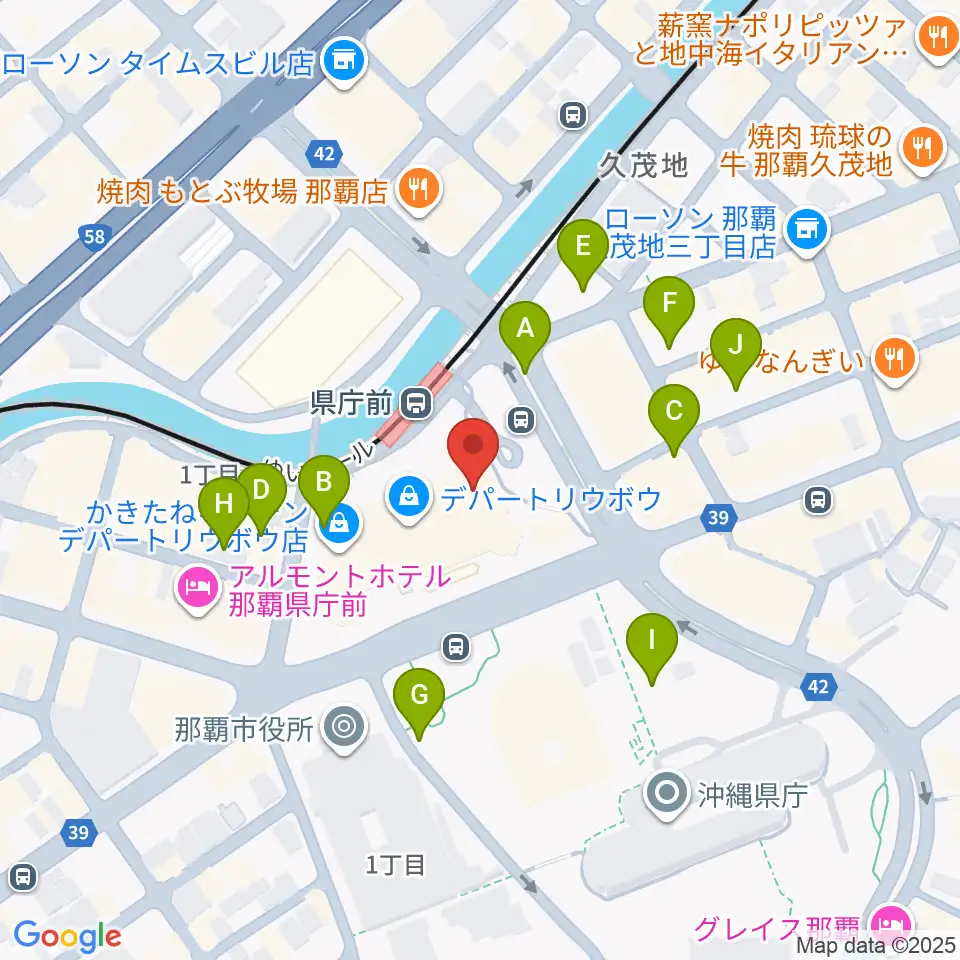 タワーレコード那覇店周辺の駐車場・コインパーキング一覧地図