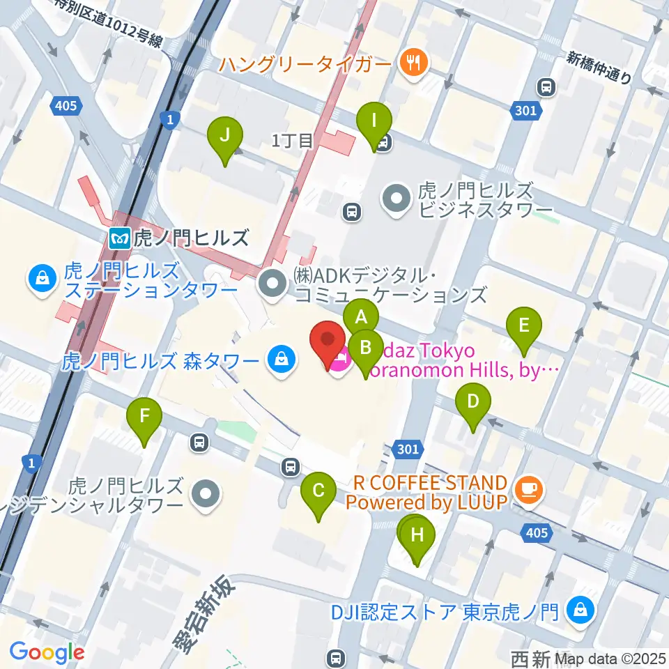 虎ノ門ヒルズフォーラム周辺の駐車場・コインパーキング一覧地図