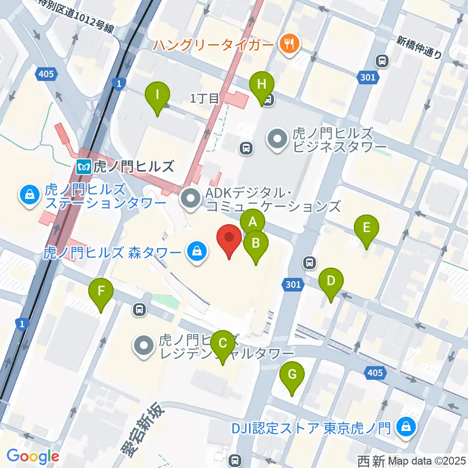 虎ノ門ヒルズフォーラム周辺の駐車場・コインパーキング一覧地図