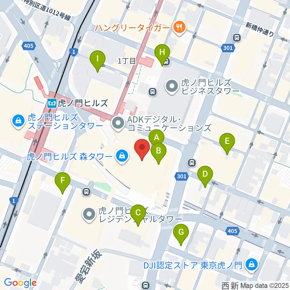 虎ノ門ヒルズフォーラム周辺の駐車場・コインパーキング一覧地図