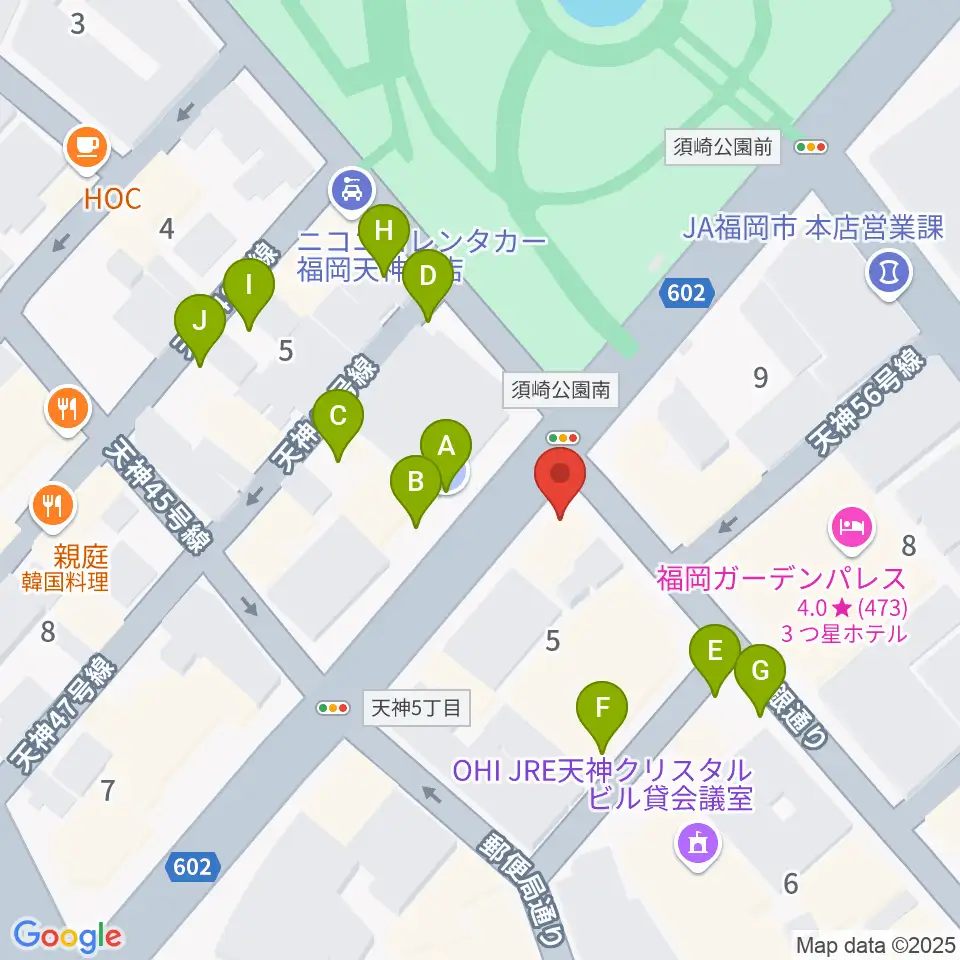 FineSound 天神店周辺の駐車場・コインパーキング一覧地図
