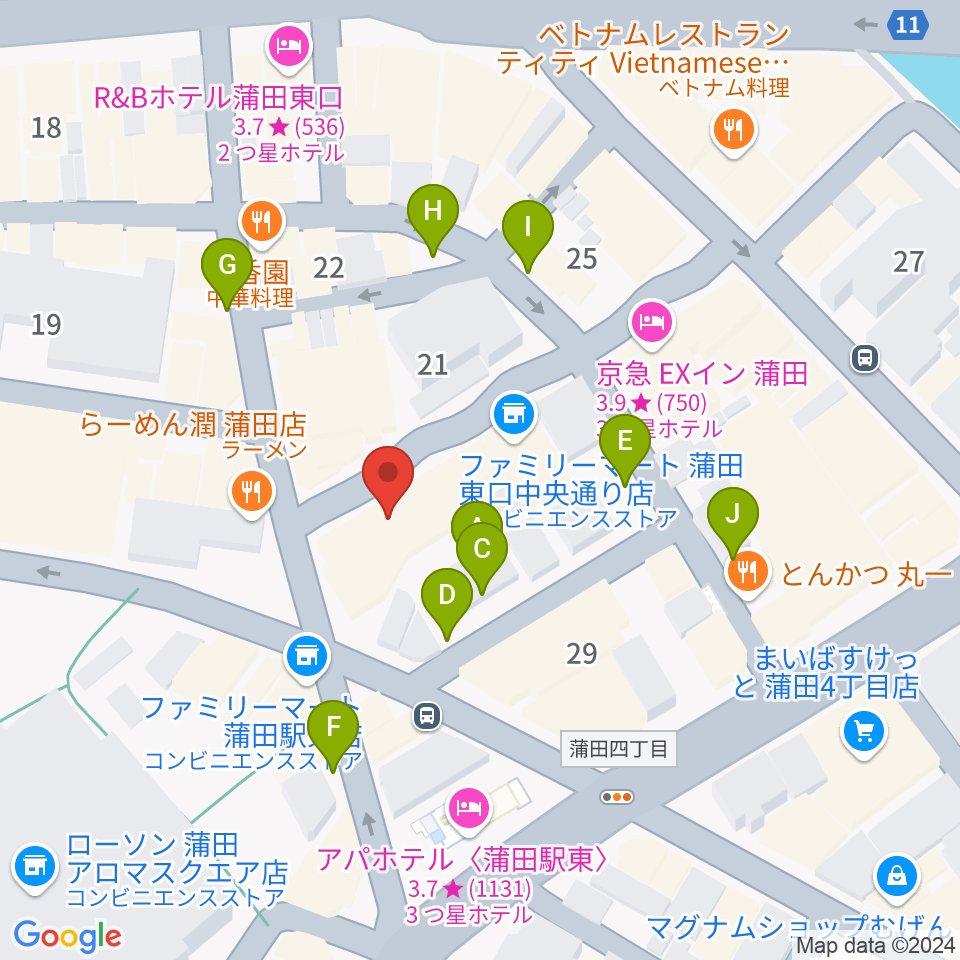 ジェイコブ音楽教室周辺の駐車場・コインパーキング一覧地図