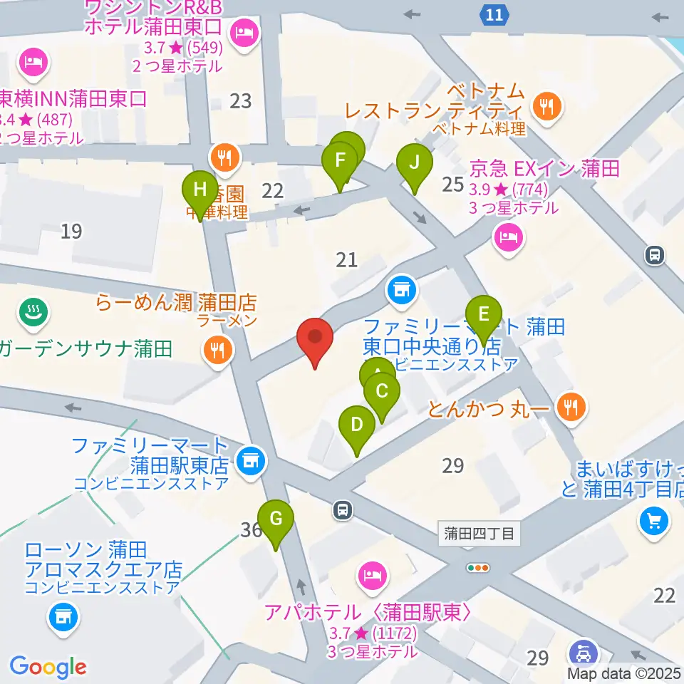 ジェイコブ音楽教室周辺の駐車場・コインパーキング一覧地図