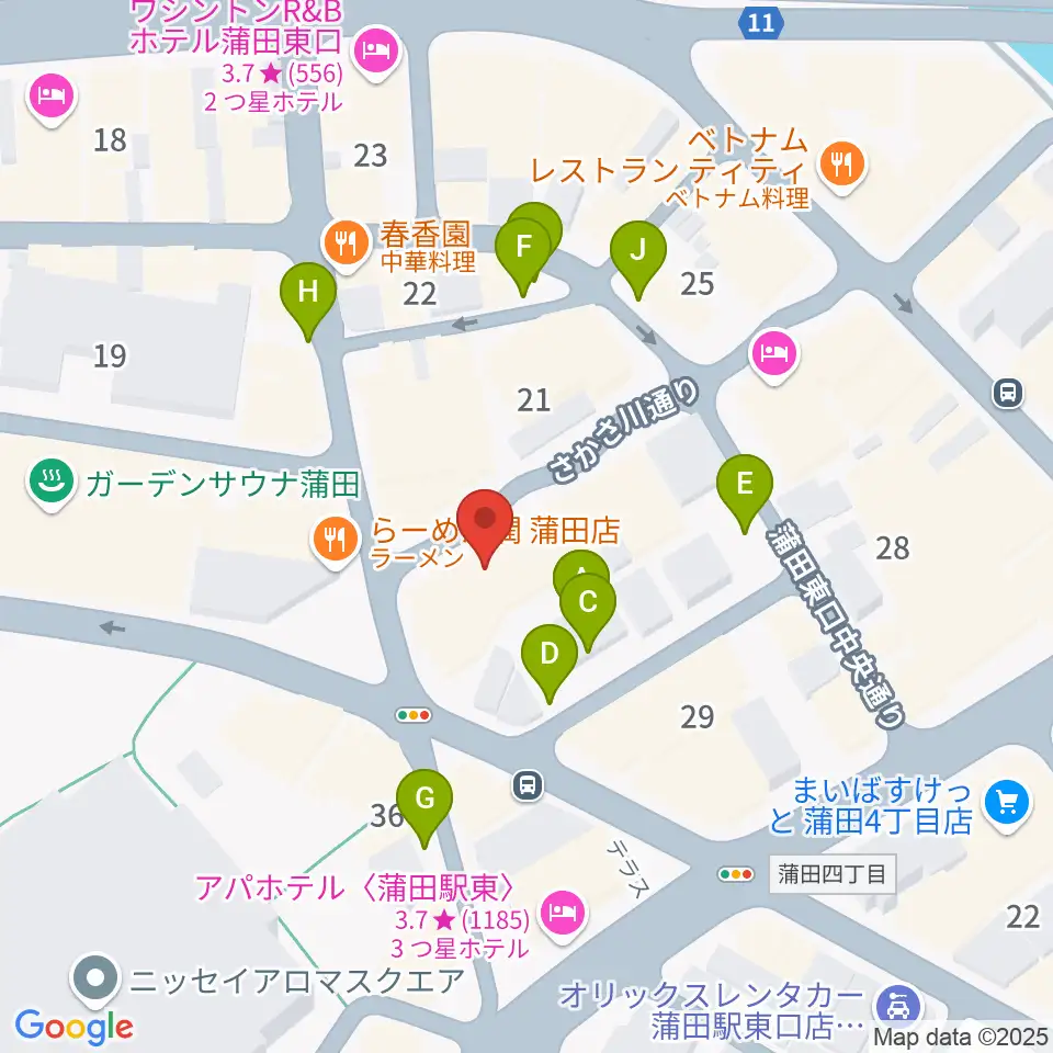 ジェイコブ音楽教室周辺の駐車場・コインパーキング一覧地図