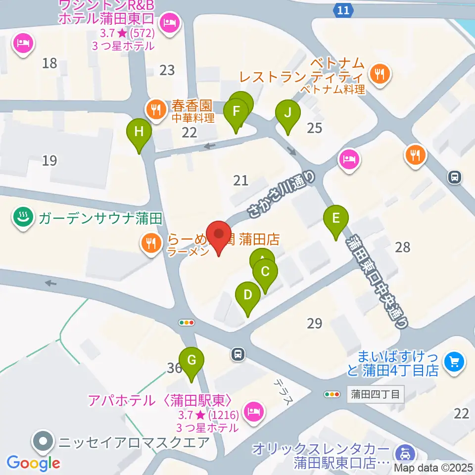 ジェイコブ音楽教室周辺の駐車場・コインパーキング一覧地図