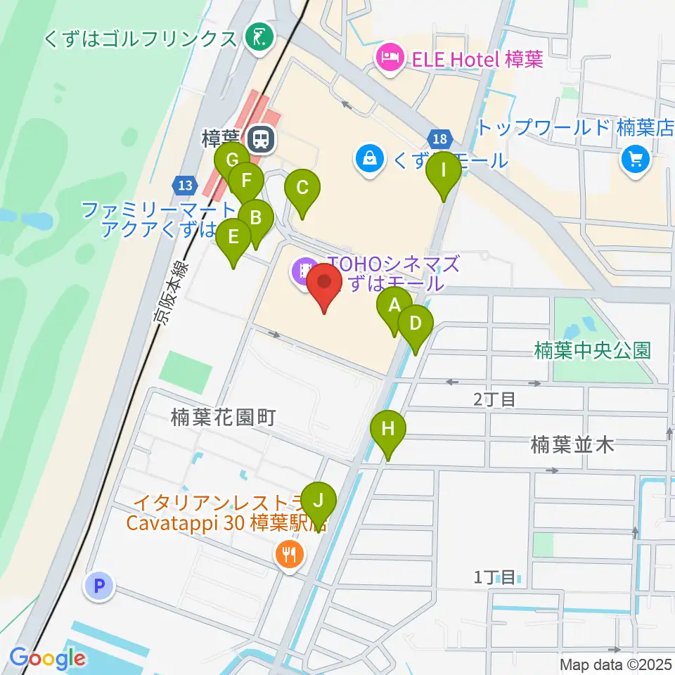 島村楽器 くずはモール店周辺の駐車場・コインパーキング一覧地図