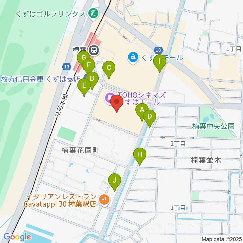 島村楽器 くずはモール店周辺の駐車場・コインパーキング一覧地図