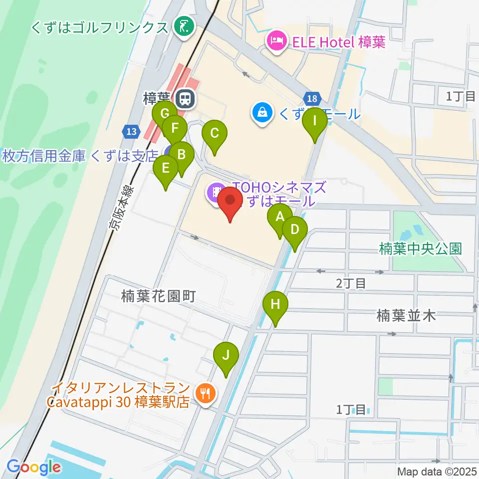 島村楽器 くずはモール店周辺の駐車場・コインパーキング一覧地図