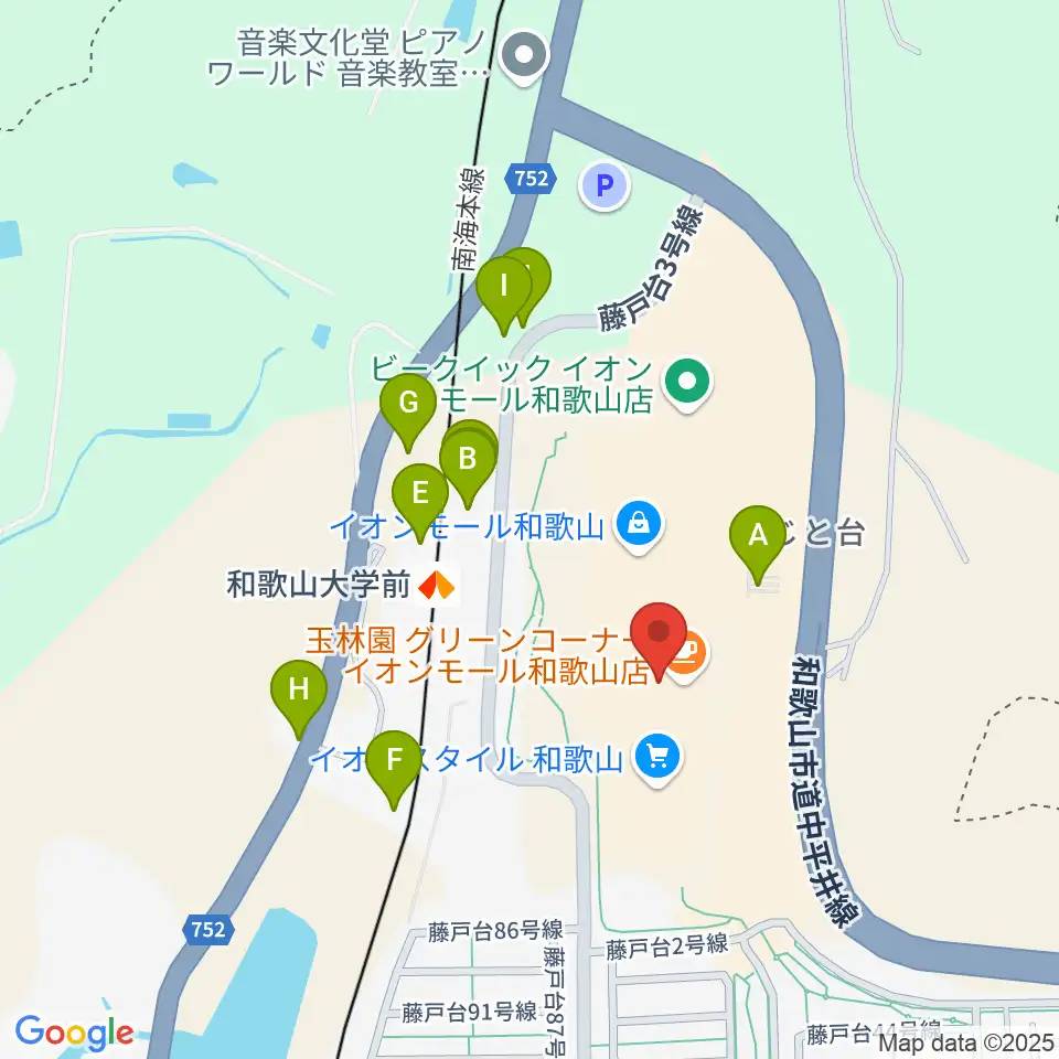 島村楽器 イオンモール和歌山店周辺の駐車場・コインパーキング一覧地図