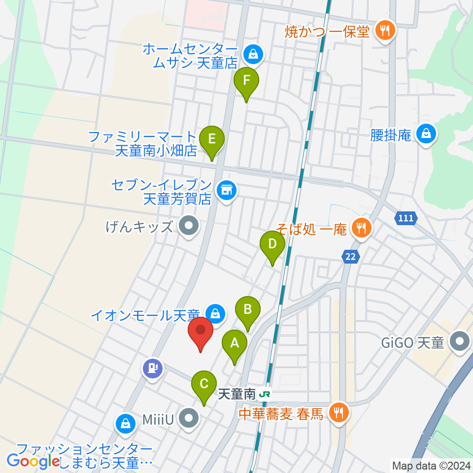 島村楽器 イオンモール天童店周辺の駐車場・コインパーキング一覧地図