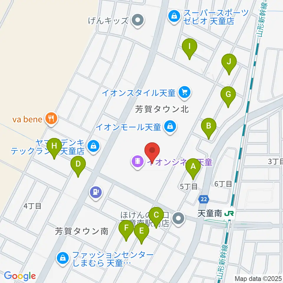 島村楽器 イオンモール天童店周辺の駐車場・コインパーキング一覧地図