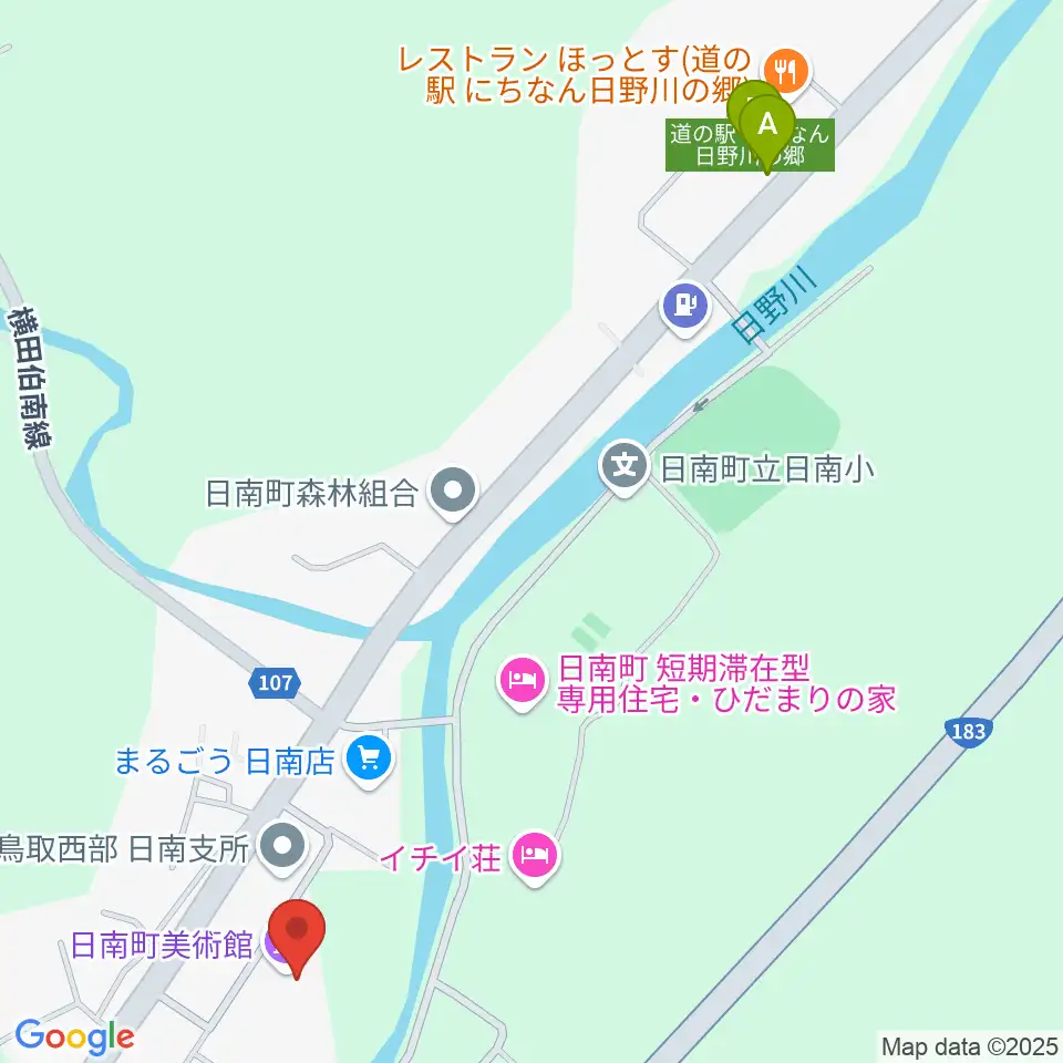 日南町総合文化センターさつきホール周辺の駐車場・コインパーキング一覧地図