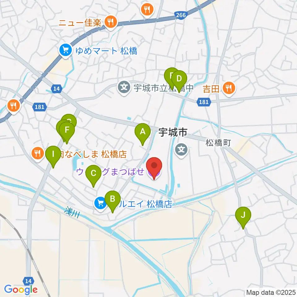 ウイングまつばせ周辺の駐車場・コインパーキング一覧地図