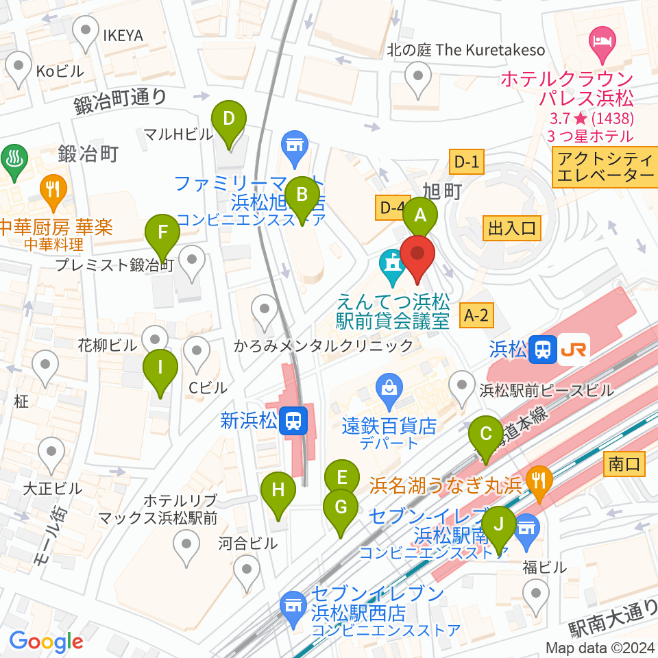 えんてつホール周辺の駐車場・コインパーキング一覧地図