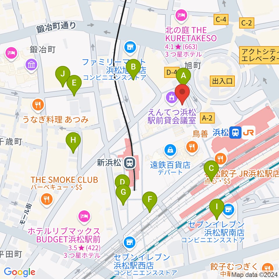 えんてつホール周辺の駐車場・コインパーキング一覧地図