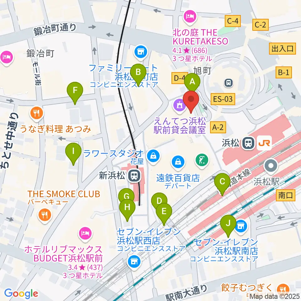 えんてつホール周辺の駐車場・コインパーキング一覧地図