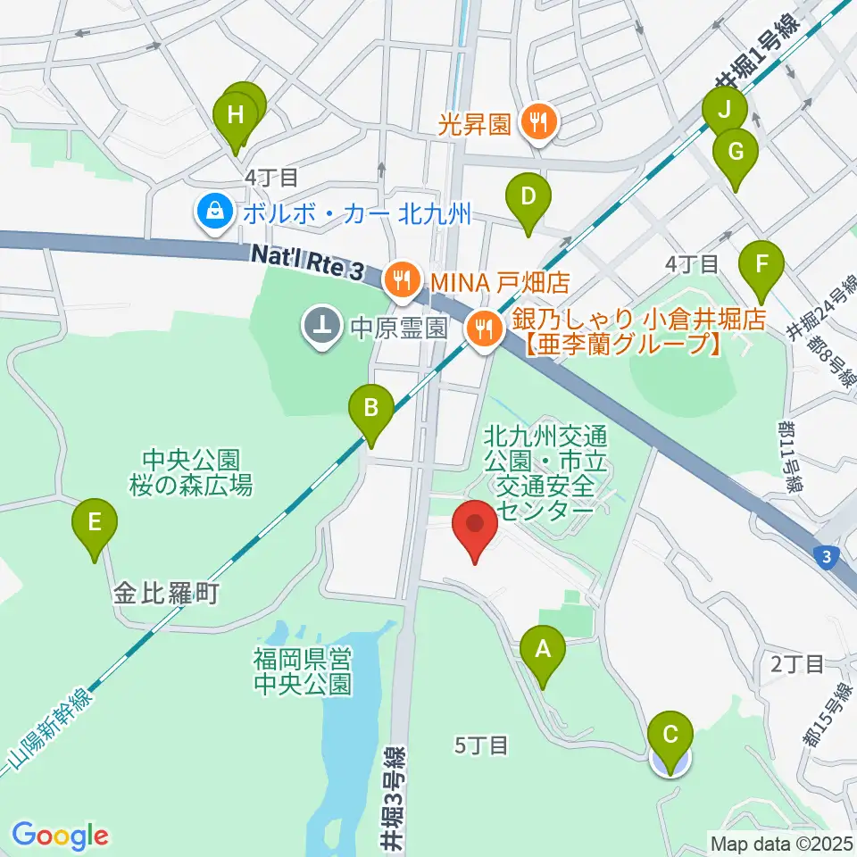 北九州パレス周辺の駐車場・コインパーキング一覧地図