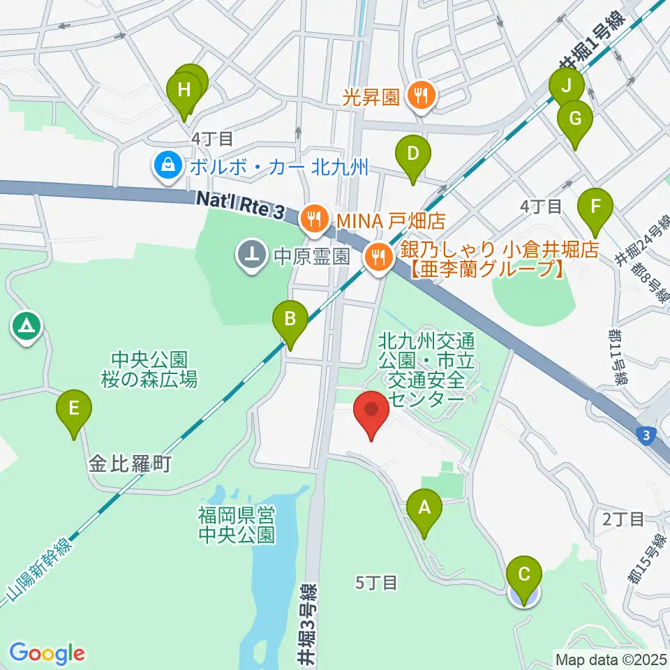 北九州パレス周辺の駐車場・コインパーキング一覧地図