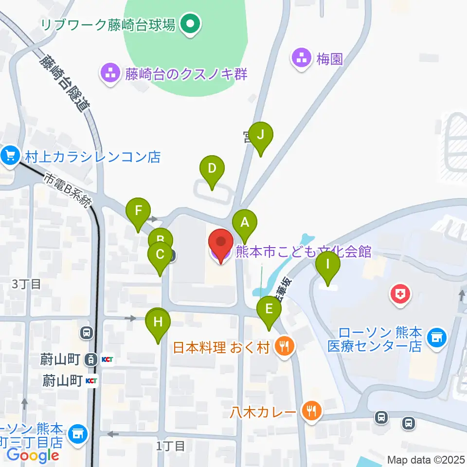 熊本市子ども文化会館周辺の駐車場・コインパーキング一覧地図