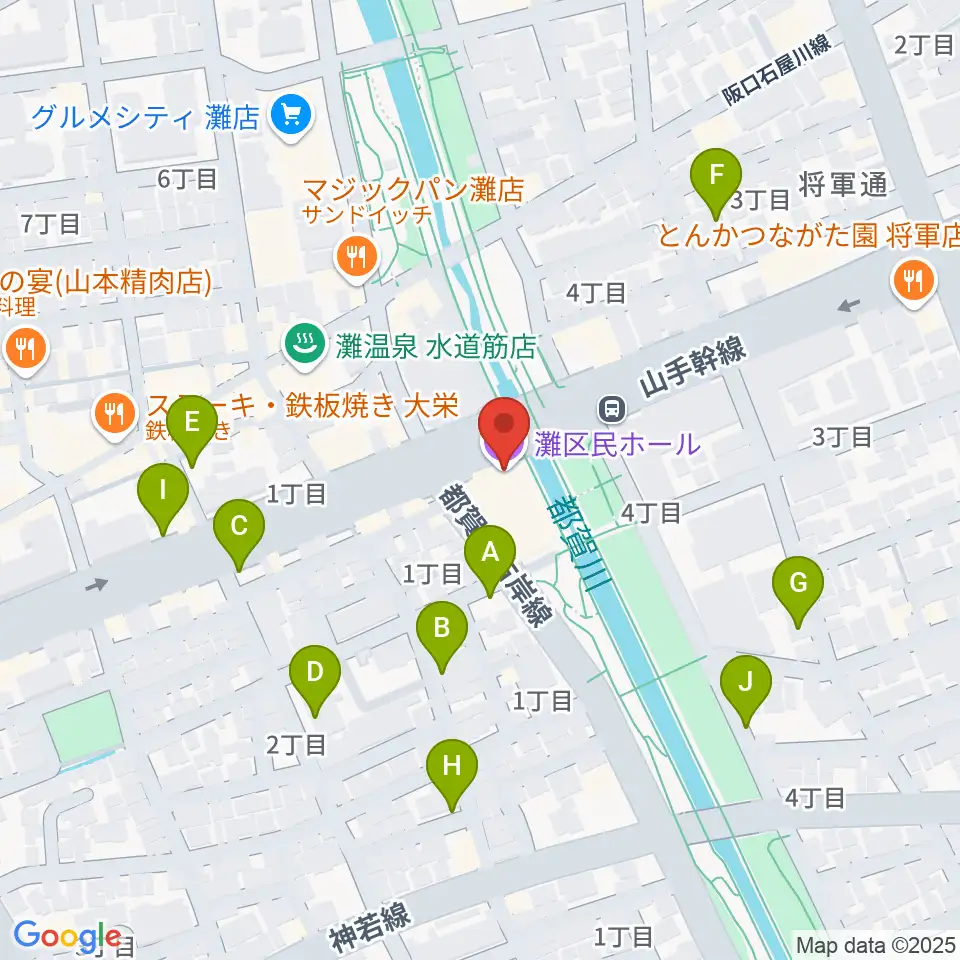 灘区民ホール周辺の駐車場・コインパーキング一覧地図