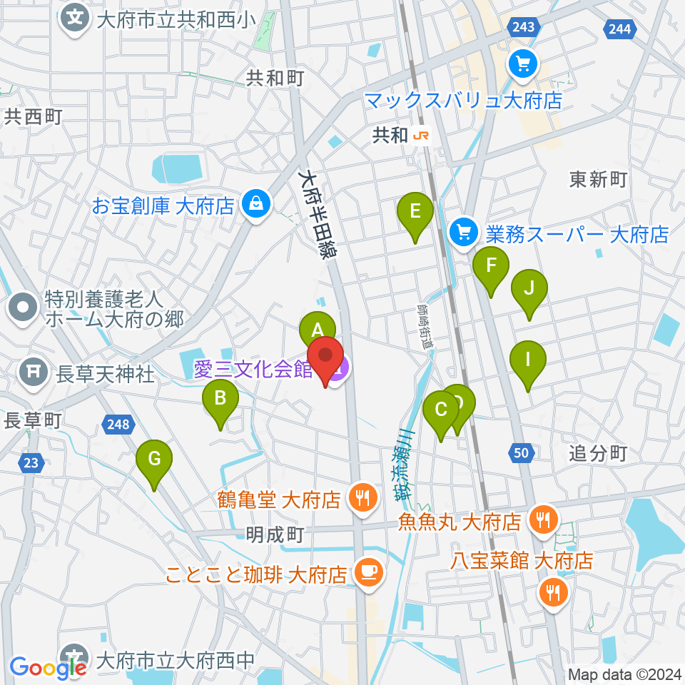 愛三文化会館周辺の駐車場・コインパーキング一覧地図