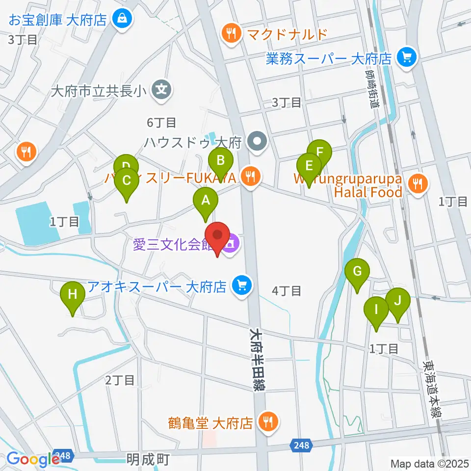 愛三文化会館周辺の駐車場・コインパーキング一覧地図