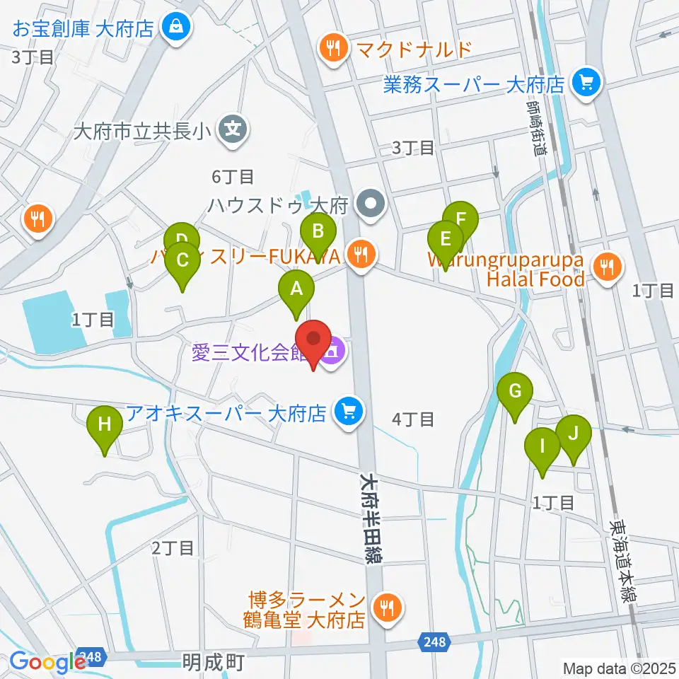 愛三文化会館周辺の駐車場・コインパーキング一覧地図