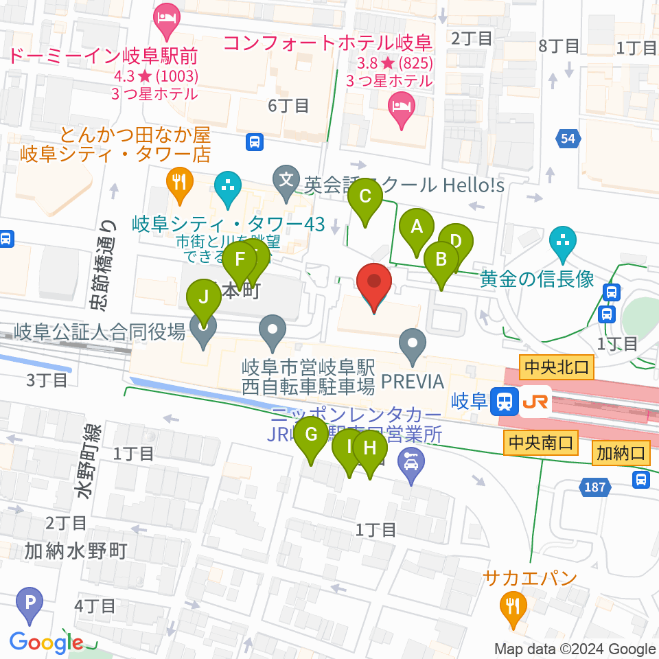 じゅうろくプラザ周辺の駐車場・コインパーキング一覧地図