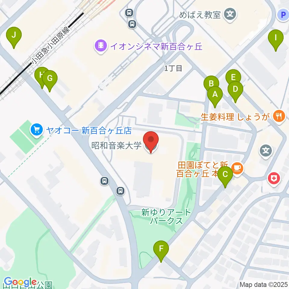 昭和音楽大学 ユリホール周辺の駐車場・コインパーキング一覧地図