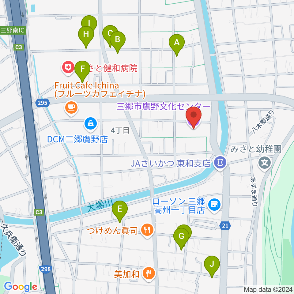 三郷市鷹野文化センター周辺の駐車場・コインパーキング一覧地図