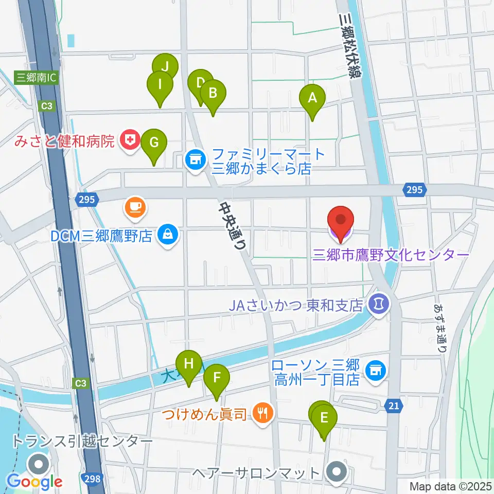 三郷市鷹野文化センター周辺の駐車場・コインパーキング一覧地図