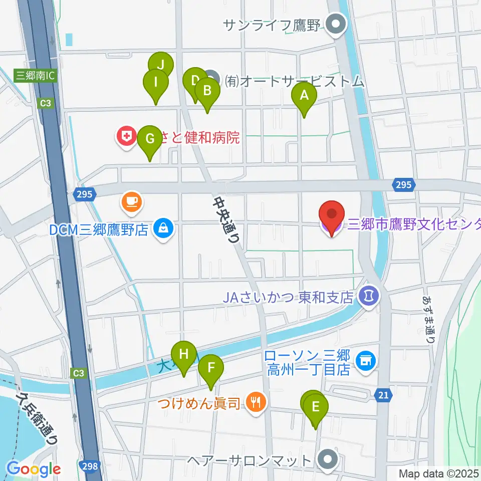 三郷市鷹野文化センター周辺の駐車場・コインパーキング一覧地図