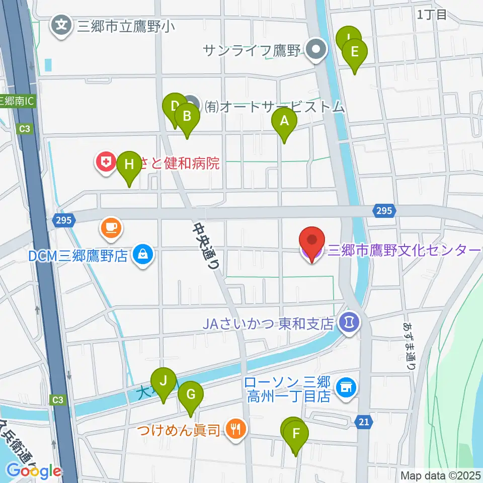 三郷市鷹野文化センター周辺の駐車場・コインパーキング一覧地図