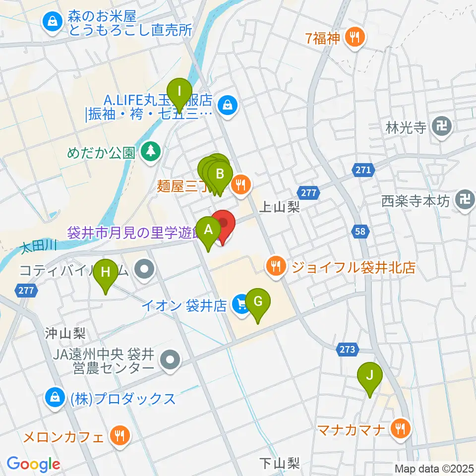 袋井市月見の里学遊館 うさぎホール周辺の駐車場・コインパーキング一覧地図