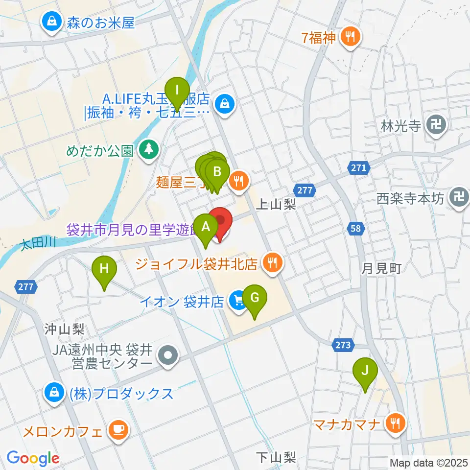 袋井市月見の里学遊館 うさぎホール周辺の駐車場・コインパーキング一覧地図