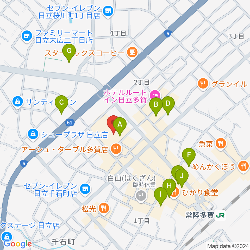 多賀市民会館周辺の駐車場・コインパーキング一覧地図