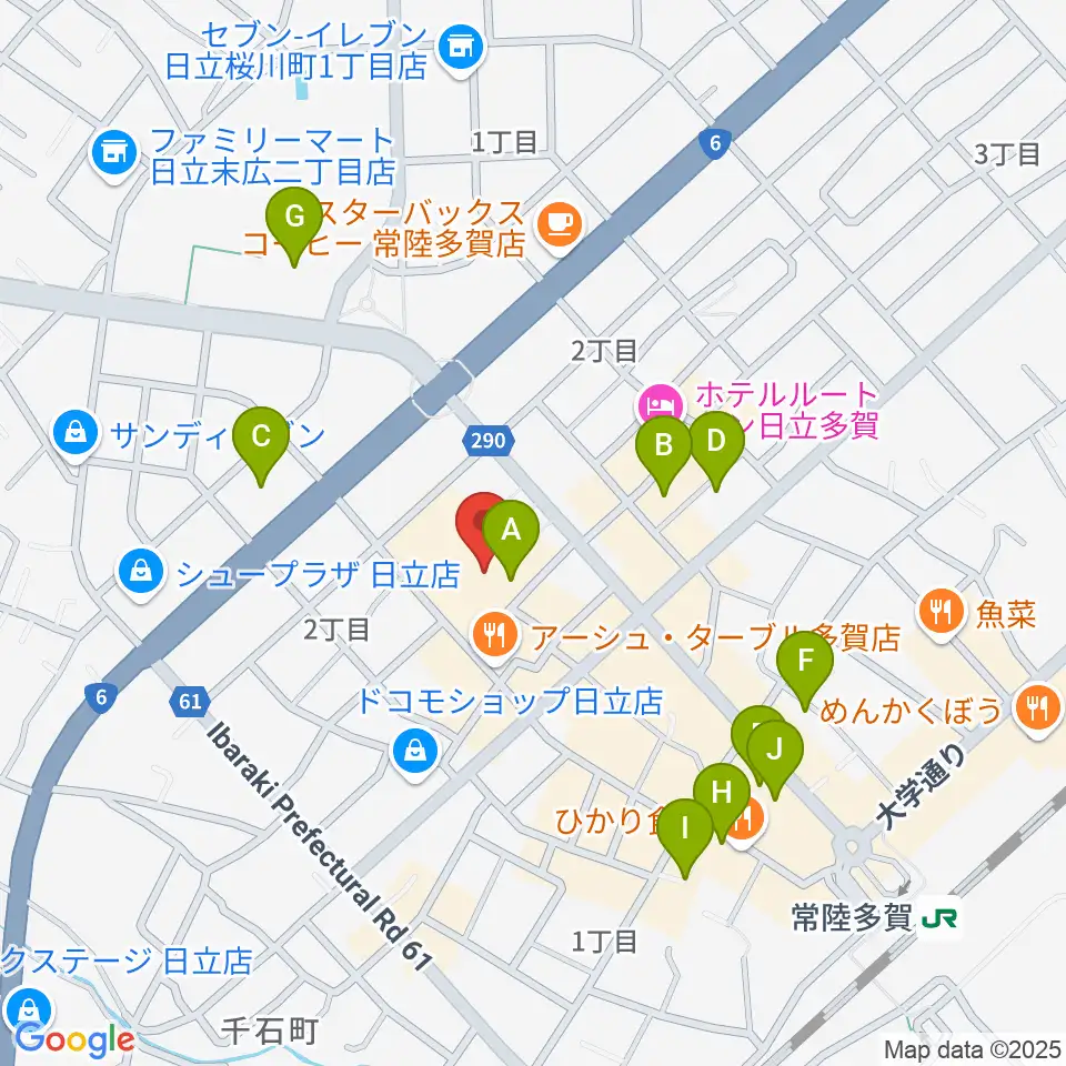 多賀市民会館周辺の駐車場・コインパーキング一覧地図