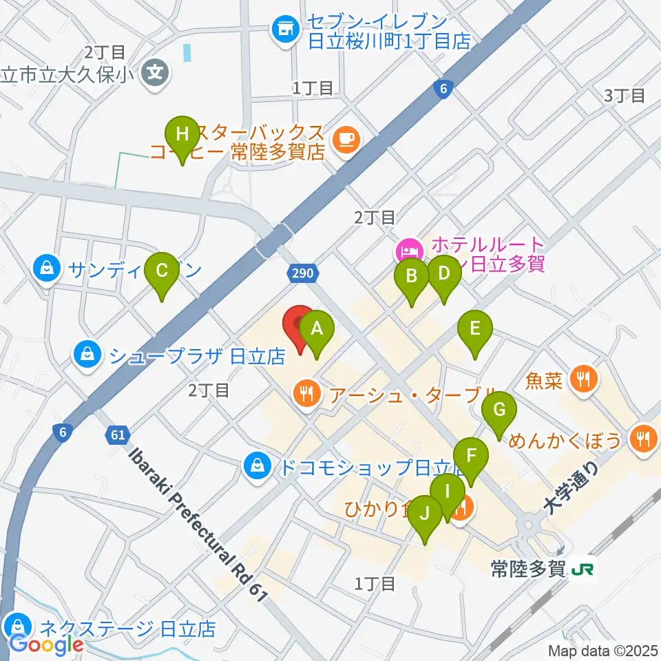 多賀市民会館周辺の駐車場・コインパーキング一覧地図