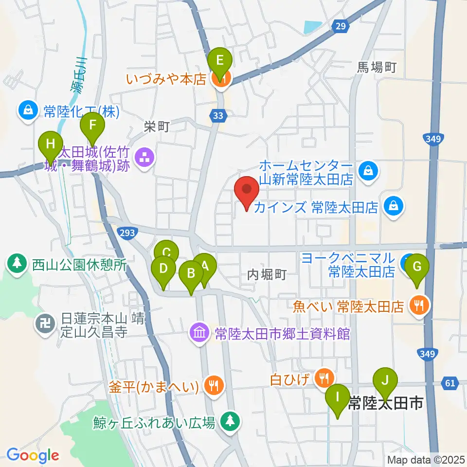 常陸太田市民交流センター パルティホール周辺の駐車場・コインパーキング一覧地図