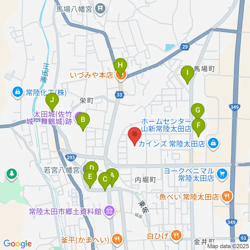 常陸太田市民交流センター パルティホール周辺の駐車場・コインパーキング一覧地図